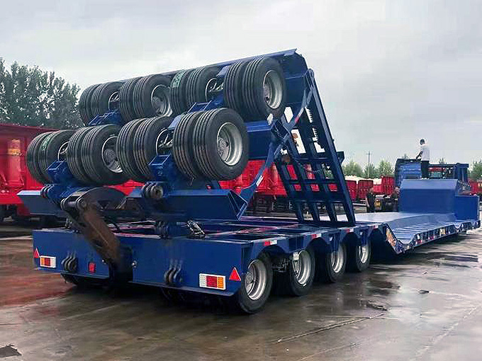 Large cargo transport semi-trailer